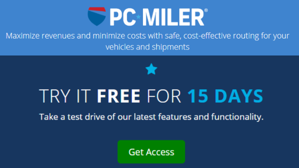 Try PCMILER for free for 15 days