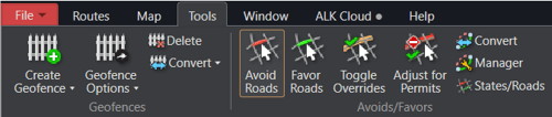 Avoid Roads in PC*MILER Tools Tab