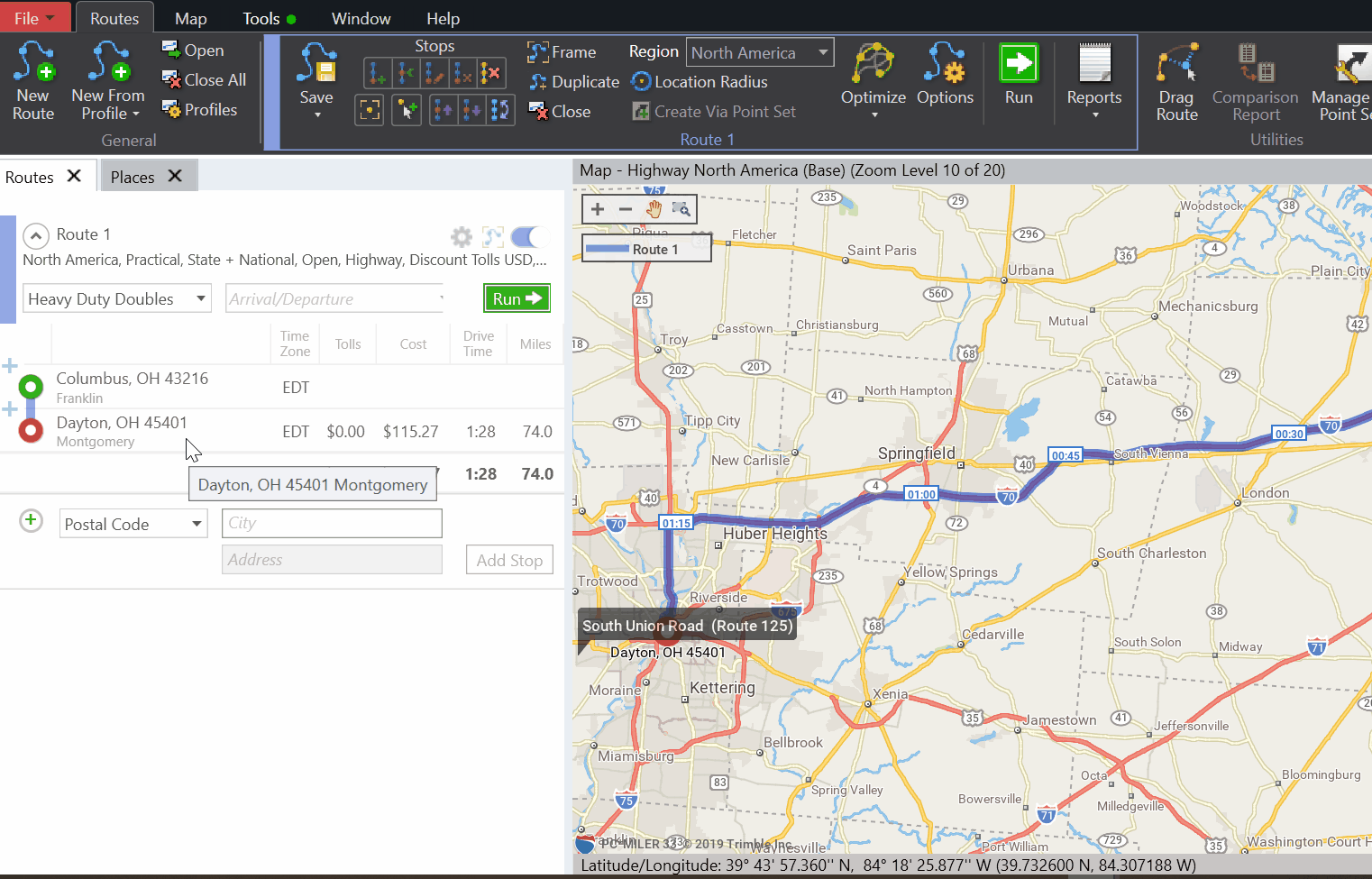 Hours of Service planning for team drivers.