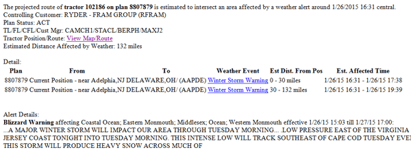 sample TA weather alert warning